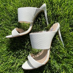 Steve Madden White Snakeskin Heels